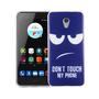 Handy H�lle f�r ZTE Blade V7 Cover Case Schutz Tasche Motiv Slim Silikon TPU Dont Touch my Phone Blau