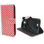 Handyh�lle Tasche f�r Handy Alcatel Pop 4 Polka Dot Rot