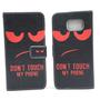 Handyh�lle Tasche f�r Handy Samsung Galaxy S6 Edge Dont Touch Rot