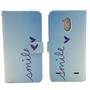  Handyh�lle Tasche f�r Case Handy ZTE Blade V7 Lite Schriftzug Smile Blau