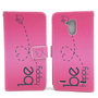 Handyh�lle Tasche f�r Handy ZTE Blade V7 Lite Be Happy Pink