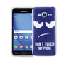 Handy H�lle f�r Samsung Galaxy J3 Cover Case Schutz Tasche Motiv Slim Silikon TPU Dont Touch my Phone Blau