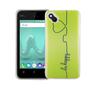 Handy H�lle f�r Wiko Sunny Cover Case Schutz Tasche Motiv Slim Silikon TPU Be Happy Gr�n