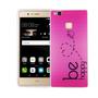 Handy H�lle f�r Huawei P9 Lite Cover Case Schutz Tasche Motiv Slim Silikon TPU Be Happy Pink