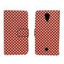 Handyh�lle Tasche f�r Handy Wiko U Feel Polka Dot Rot