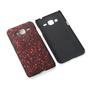 Handy H�lle Schutz Case Bumper Schale f�r Samsung Galaxy J3 3D Sterne Rot