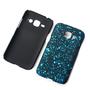 Handy H�lle Schutz Case Bumper Schale f�r Samsung Galaxy J1 2015 3D Sterne T�rkis