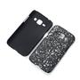 Handy H�lle Schutz Case Bumper Schale f�r Samsung Galaxy J1 2015 3D Sterne Wei�