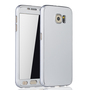 Handyh�lle Schutzh�lle f�r Samsung Galaxy S6 Full Case Cover Displayschutz 360 Silber
