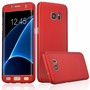 Handyh�lle Schutzh�lle f�r Samsung Galaxy S6 Edge Full Case Cover Displayschutz 360 Rot