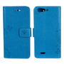 Schutz H�lle Blumen f�r Case Handy ZTE Blade V6 Blau
