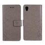 Schutz H�lle Blumen f�r Handy Sony Xperia XA Grau