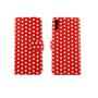 Handyh�lle Tasche f�r Handy Sony Xperia XZ Polka Dot Rot