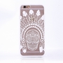 Handy H�lle Mandala f�r Apple iPhone 6 / 6s Design Case Schutzh�lle Motiv Federn Totenkopf Cover Tasche Bumper Wei�