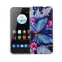 Handy H�lle f�r ZTE Blade V7 Cover Case Schutz Tasche Motiv Slim Silikon TPU Blauer Schmetterling