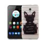 Handy H�lle f�r ZTE Blade V7 Cover Case Schutz Tasche Motiv Slim Silikon TPU B�ser Hund Wei�