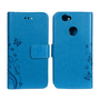 Schutz H�lle Blumen f�r Handy Huawei Nova Blau