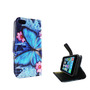 Handyh�lle Tasche f�r Handy Apple iPhone 5 / 5s / SE Blauer Schmetterling
