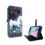Handyhlle Tasche fr Handy Samsung Galaxy S6 Edge Einhorn Wei
