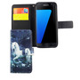 Handyh�lle Tasche f�r Handy Samsung Galaxy S7 Einhorn Wei�