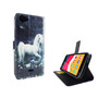 Handyh�lle Tasche f�r Handy Wiko Rainbow Jam Einhorn Wei�