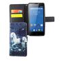 Handyh�lle Tasche f�r Handy ZTE Blade L3 Einhorn Wei�