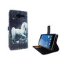 Handyh�lle Tasche f�r Handy ZTE Blade L3 Einhorn Wei�
