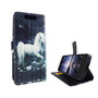 Handyh�lle Tasche f�r Handy ZTE Blade V8 Einhorn Wei�