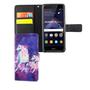 Handyh�lle Tasche f�r Handy Huawei P8 Lite 2017 Einhorn Magic