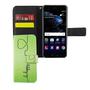 Handyh�lle Tasche f�r Handy Huawei P10 Be Happy Gr�n
