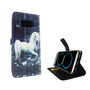 Handyh�lle Tasche f�r Handy Samsung Galaxy S8 Einhorn Wei�