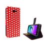 Handyh�lle Tasche f�r Handy Samsung Galaxy J3 Emerge Polka Dot Rot