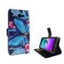 Handyh�lle Tasche f�r Handy Samsung Galaxy J3 Emerge Blauer Schmetterling
