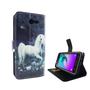 Handyh�lle Tasche f�r Handy Samsung Galaxy J3 Emerge Einhorn Wei�