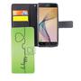 Handyh�lle Tasche f�r Handy Samsung Galaxy J5 Prime Be Happy Gr�n