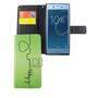 Handyh�lle Tasche f�r Handy Sony Xperia XZs Be Happy Gr�n