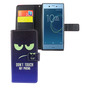 Handyh�lle Tasche f�r Handy Sony Xperia XZs Dont Touch My Phone Blau / Gr�n