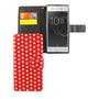 Handyh�lle Tasche f�r Handy Sony Xperia XA1 Polka Dot Rot