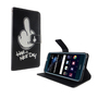 Handyh�lle Tasche f�r Handy Huawei P10 Lite Have A Nice Day Schwarz