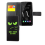 Handyh�lle Tasche f�r Handy Wiko Jerry Dont Touch My Phone Gr�n