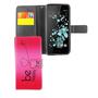 Handyh�lle Tasche f�r Handy HTC U Play Be Happy Pink