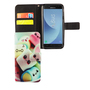 Handyh�lle Tasche f�r Handy Samsung Galaxy J3 2017 Schriftzug Marshmallows