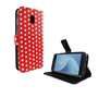  Handyh�lle Tasche f�r Case Handy Samsung Galaxy J3 2017 Polka Dot Rot