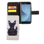 Handyh�lle Tasche f�r Handy Samsung Galaxy J3 2017 B�ser Hund Wei�