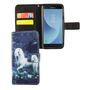  Handyh�lle Tasche f�r Case Handy Samsung Galaxy J3 2017 Einhorn Wei�