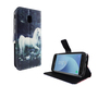  Handyh�lle Tasche f�r Case Handy Samsung Galaxy J3 2017 Einhorn Wei�