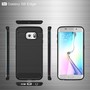 Samsung Galaxy S6 Edge TPU Case Carbon Fiber Optik Brushed Schutz H�lle Grau