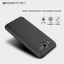 Huawei Y3 2017 TPU Case Carbon Fiber Optik Brushed Schutz H�lle Blau