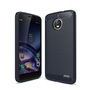 Motorola Moto E4 TPU Case Carbon Fiber Optik Brushed Schutz H�lle Blau