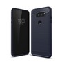 LG Q8 TPU Case Carbon Fiber Optik Brushed Schutz H�lle Blau